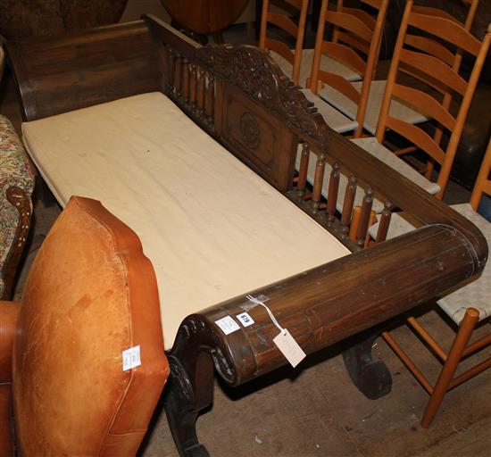 Anglo Indian hardwood settee(-)